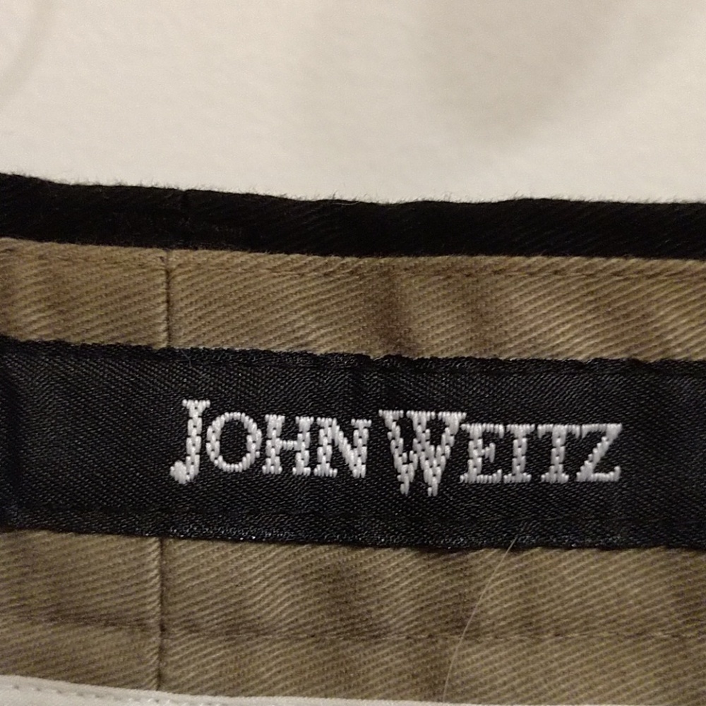Copy M VINTAGE Designer John Weitz Branded Waistband Flat Front Pants